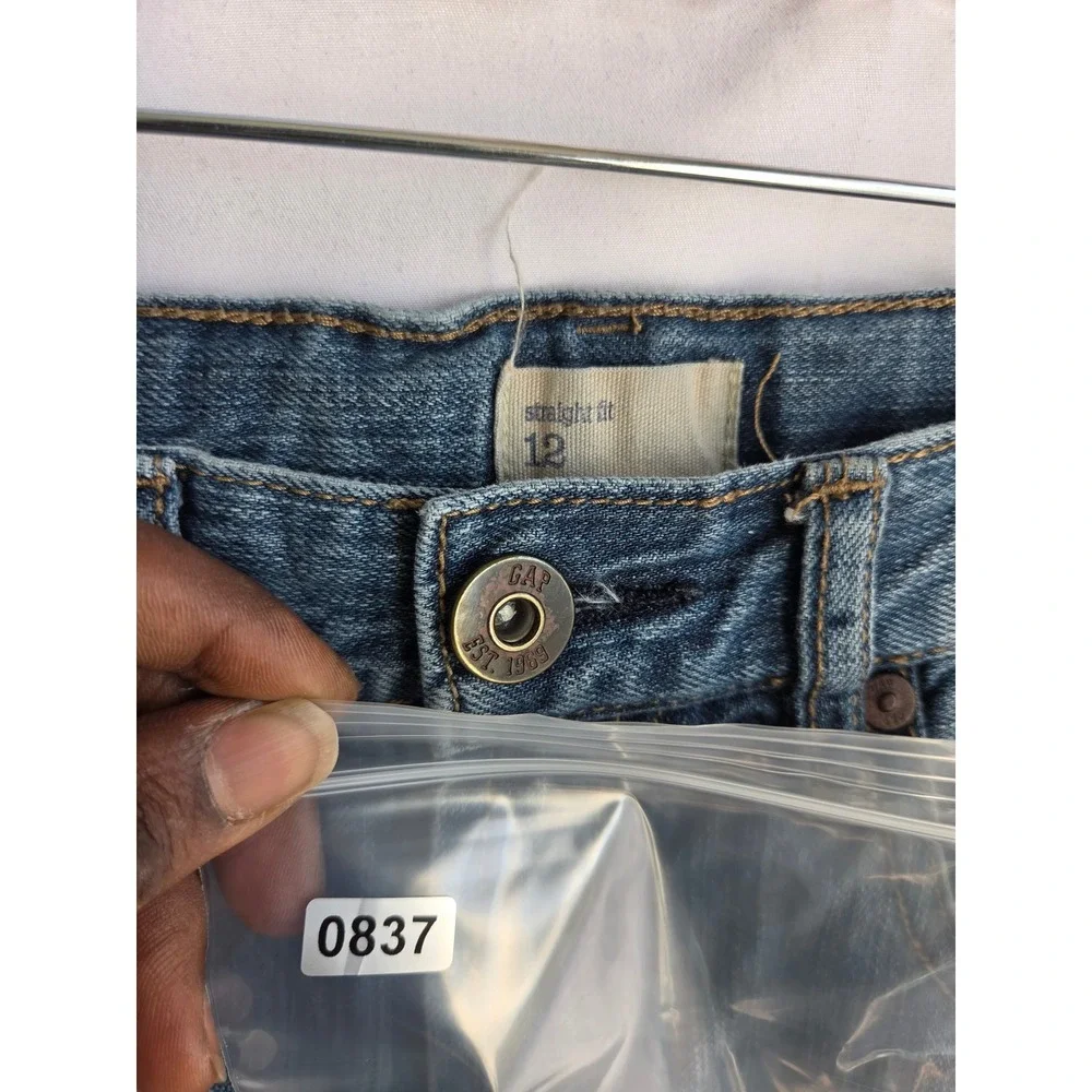Gap Straight Fit Jeans Boys Blue Medium Wash Straight Mid Rise Straight